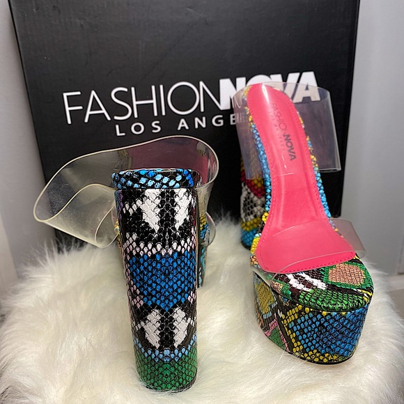 multi color platform heels - Picture 3 of 4